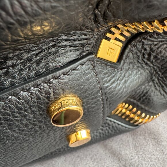 Tom Ford "Sedgwick" Tote in Black Pebbled Leather - Picture 8 of 17